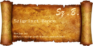 Szigriszt Bence névjegykártya